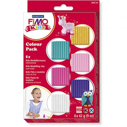Fimo FIMO® Kids Leire, suppl. farger, 6x42 g/ 1 pk.