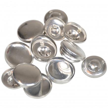 Infinity Hearts Infinity Hearts Lag selv Stoffknapp/Overtrekksknapper Runde Aluminium Sølv 20mm - 10 par