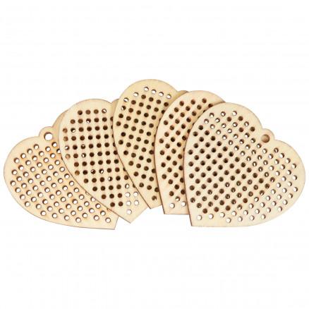 Infinity Hearts Infinity Hearts Broderi/Korssting Treplate/Nøkkelring Hjerte 5x5cm - 5 stk