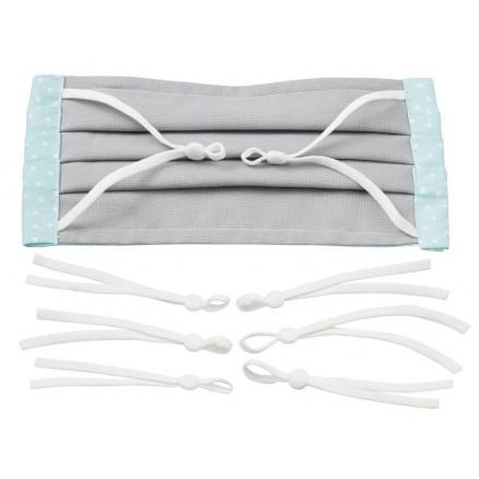 Diverse Elastisk bånd til Munnbind med Spenne Hvit 5mm 10cm - 5 par
