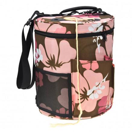 Infinity Hearts Infinity Hearts Garnveske/Strikkeveske Rund Blomster Print 32x28cm