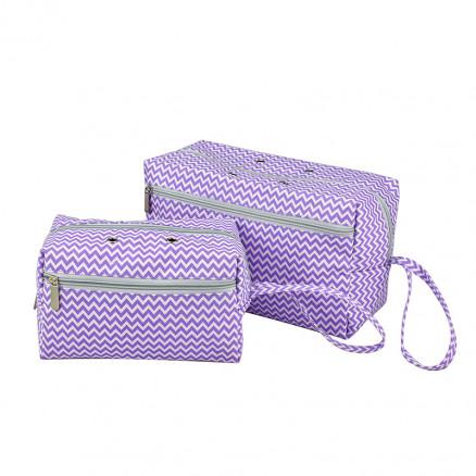 Infinity Hearts Infinity Hearts Garnveske/Strikkeveske Sett Firkantet Lilla/Hvit 21x13x12/29x13x17cm - 2 stk