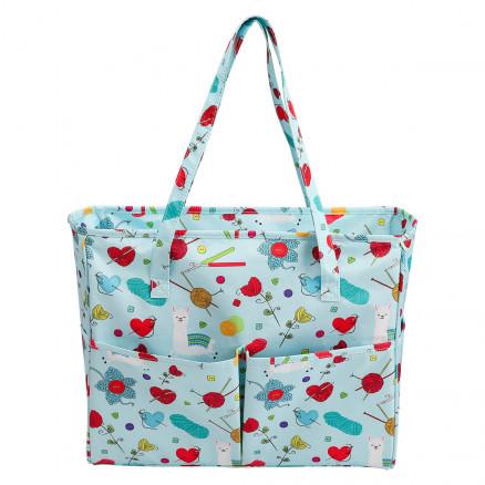 Infinity Hearts Infinity Hearts Garnveske/Skulderveske Lyseblå med Print 36x14x30cm