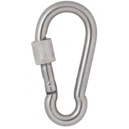 Infinity Hearts Infinity Hearts Brannmannshake/Karabinhake med Lås Rustfritt Stål Sølv 50x25mm - 3 stk