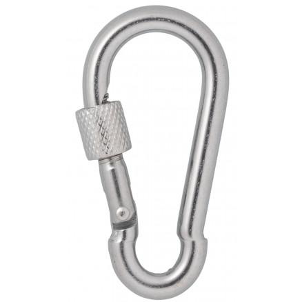Infinity Hearts Infinity Hearts Brannmannshake/Karabinhake med Lås Rustfritt Stål Sølv 60x30mm - 3 stk