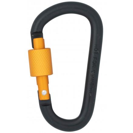 Infinity Hearts Infinity Hearts Karabinkrok med lås Aluminium Sort/Orange 80mm - 5 stk.