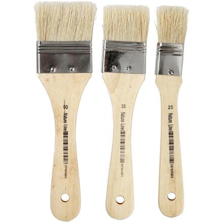 Diverse Pensel, L: 19 cm, B: 25-50 mm, flat, 3 stk. / 1 pk.