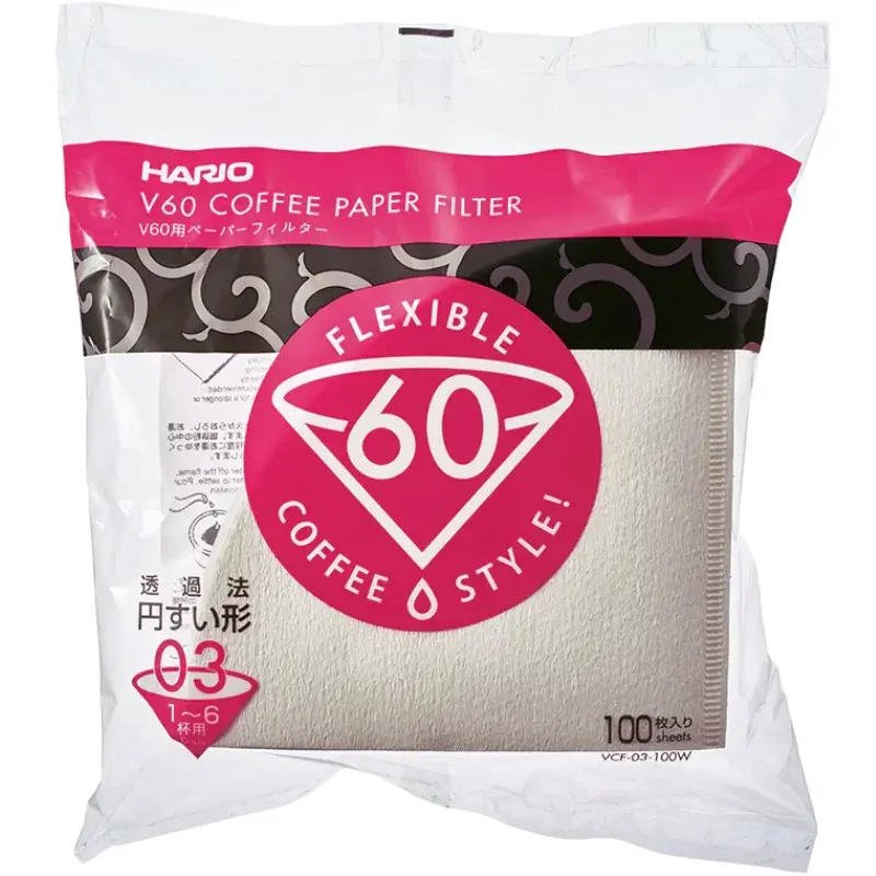 HARIO V60 Papirfilter 03 Hvide 100 Stk. - Hario