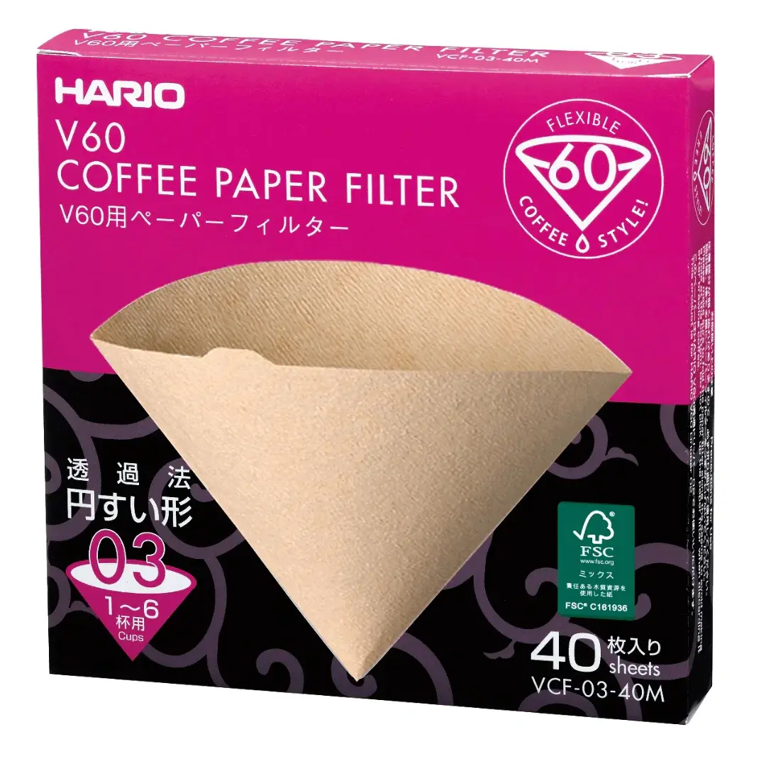 HARIO V60 Papirfilter 03 Natur 40 Stk. - Hario