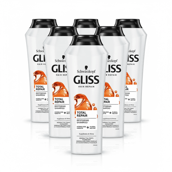 Schwarzkopf Professional Gliss Total Repair Shampoo 6x250ml | Storpakk | Schwarzkopf