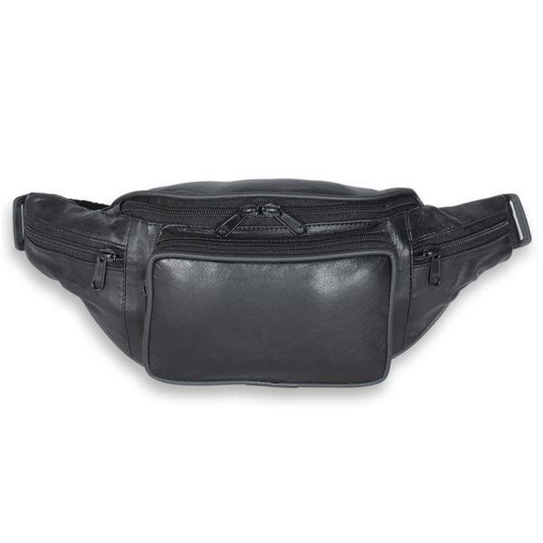 Duffy Duffy Sort Bum Bag i Lammeskinn | 1,2 L
