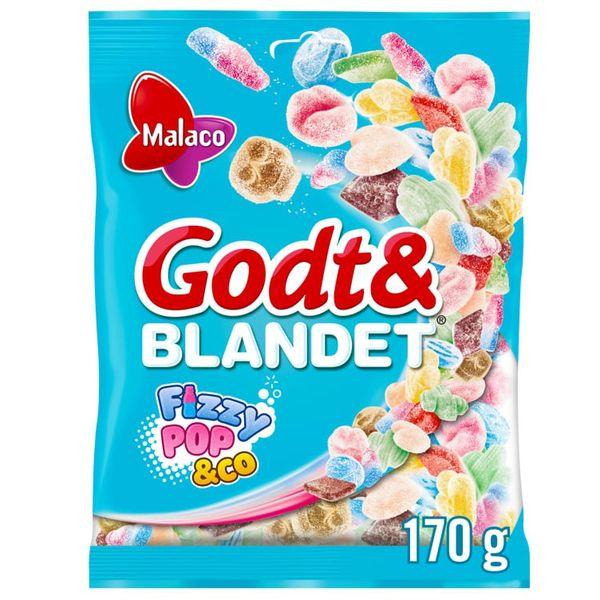 Malaco Godt&Blandet Fizzypop&Co 170g | Surt skumgodteri med fruktsmak