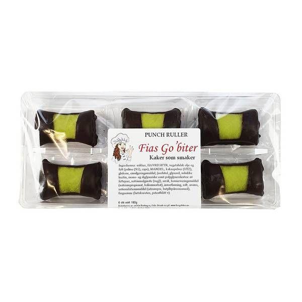 Punchruller 6pk 180g | Fias Go'biter | Marsipan og sjokolade