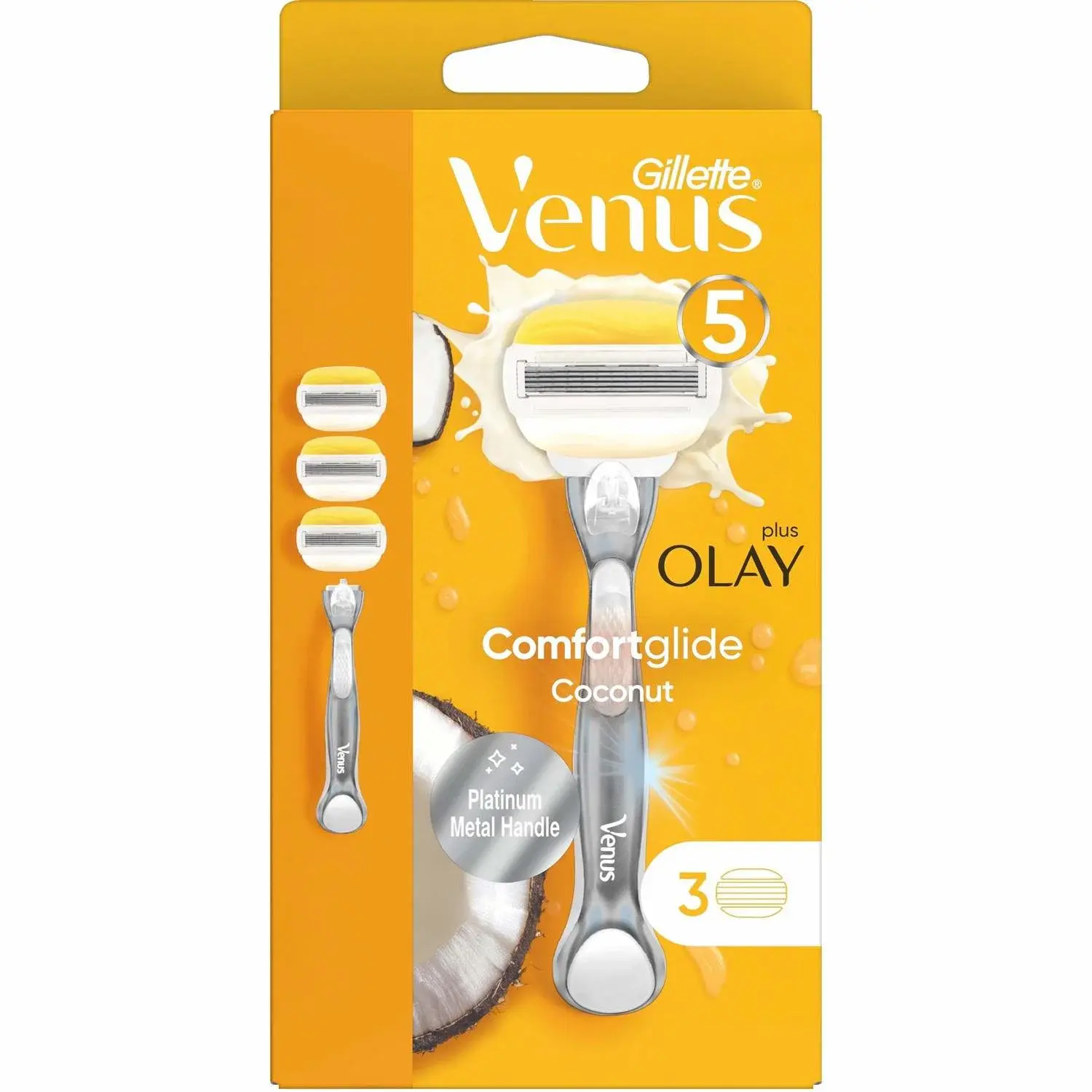 Gillette Razor Comfortglide Coconut m Olay 3stk