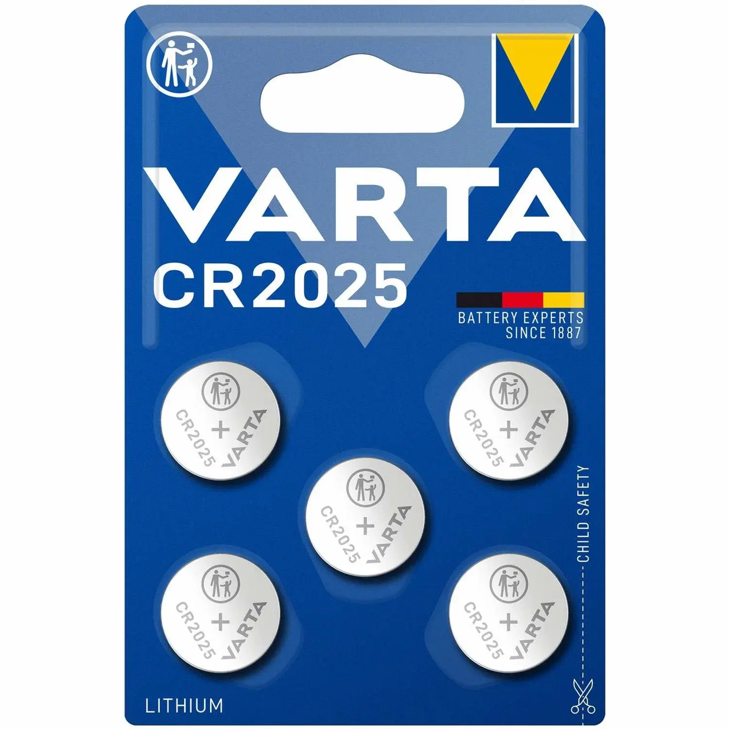 Varta CR2025 3V Lithium Knappcellebatteri 5-pak