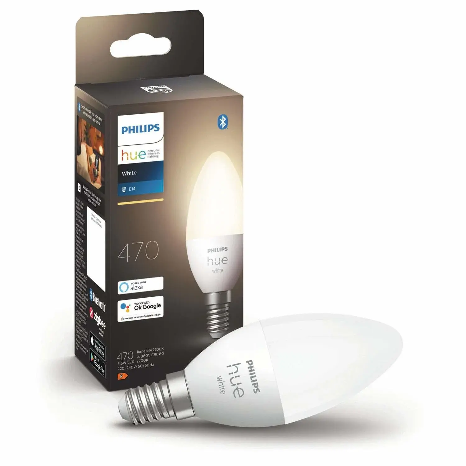 Philips Hue White E14 Crown 1-pakning