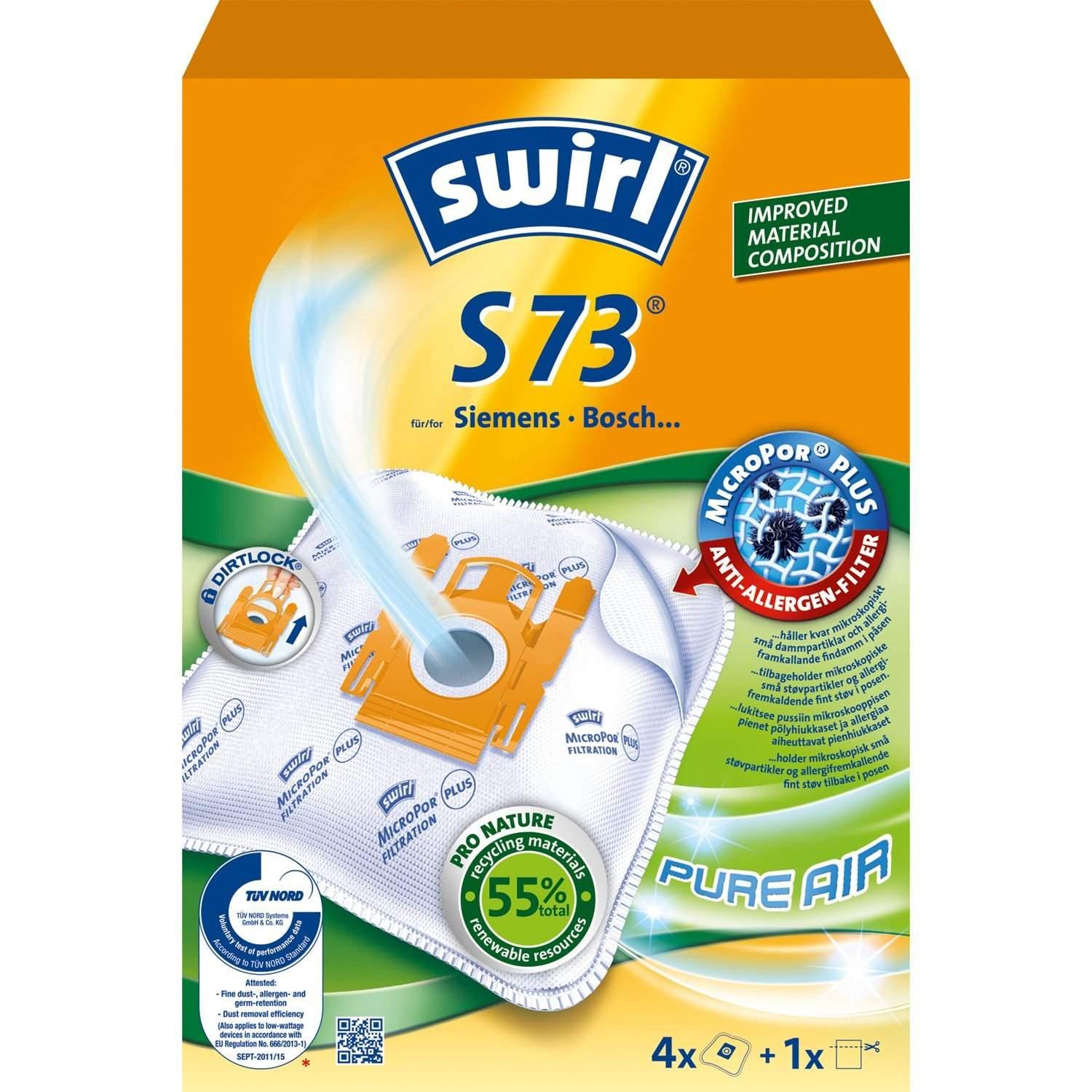 Swirl Støvsugerposer S73 4 STK (MERK 3 STK DFP)