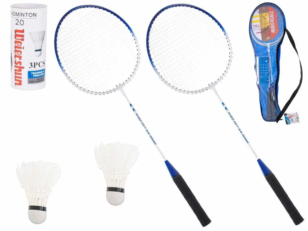 Pricenet Badmintonsett: 2 racketer, fjerballer, bag