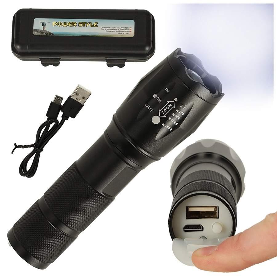 Pricenet Oppladbar LED-lommelykt med zoom og 3 moduser