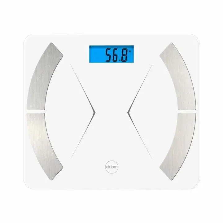 Eldom Bluetooth baderomsvekt med app, 180 kg, hvit
