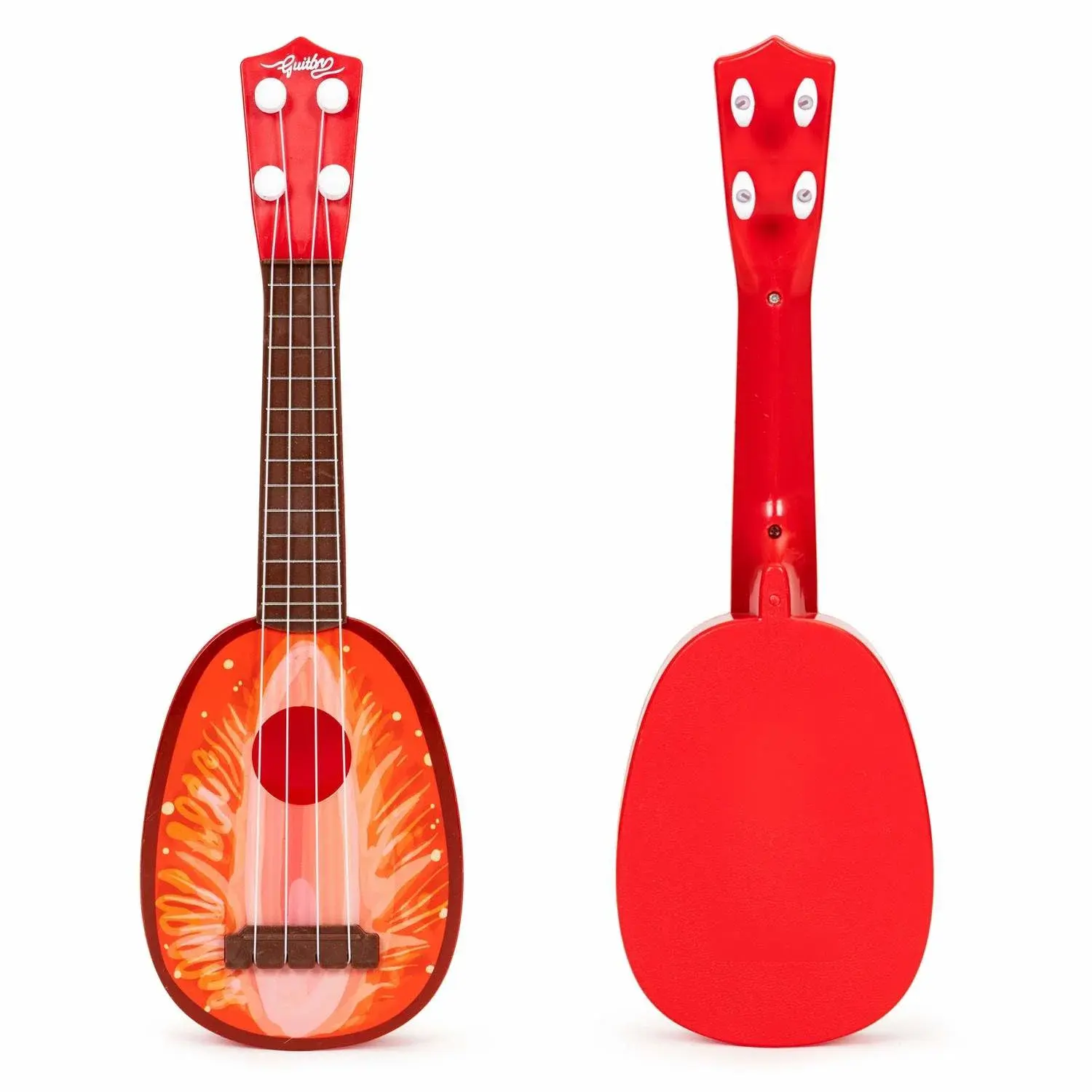 Ecotoys Ukulele for barn 3+ Jordbærmønster Nylonstrenger