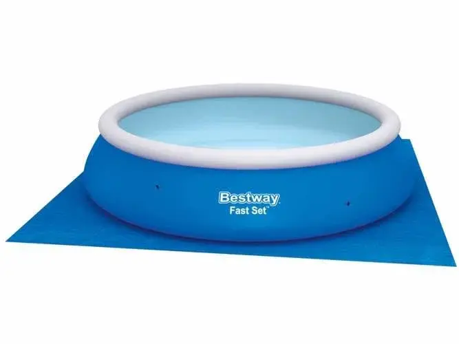 Bestway Bassengmatte 396x396cm - Slitesterk PVC beskyttelse og isolasjon