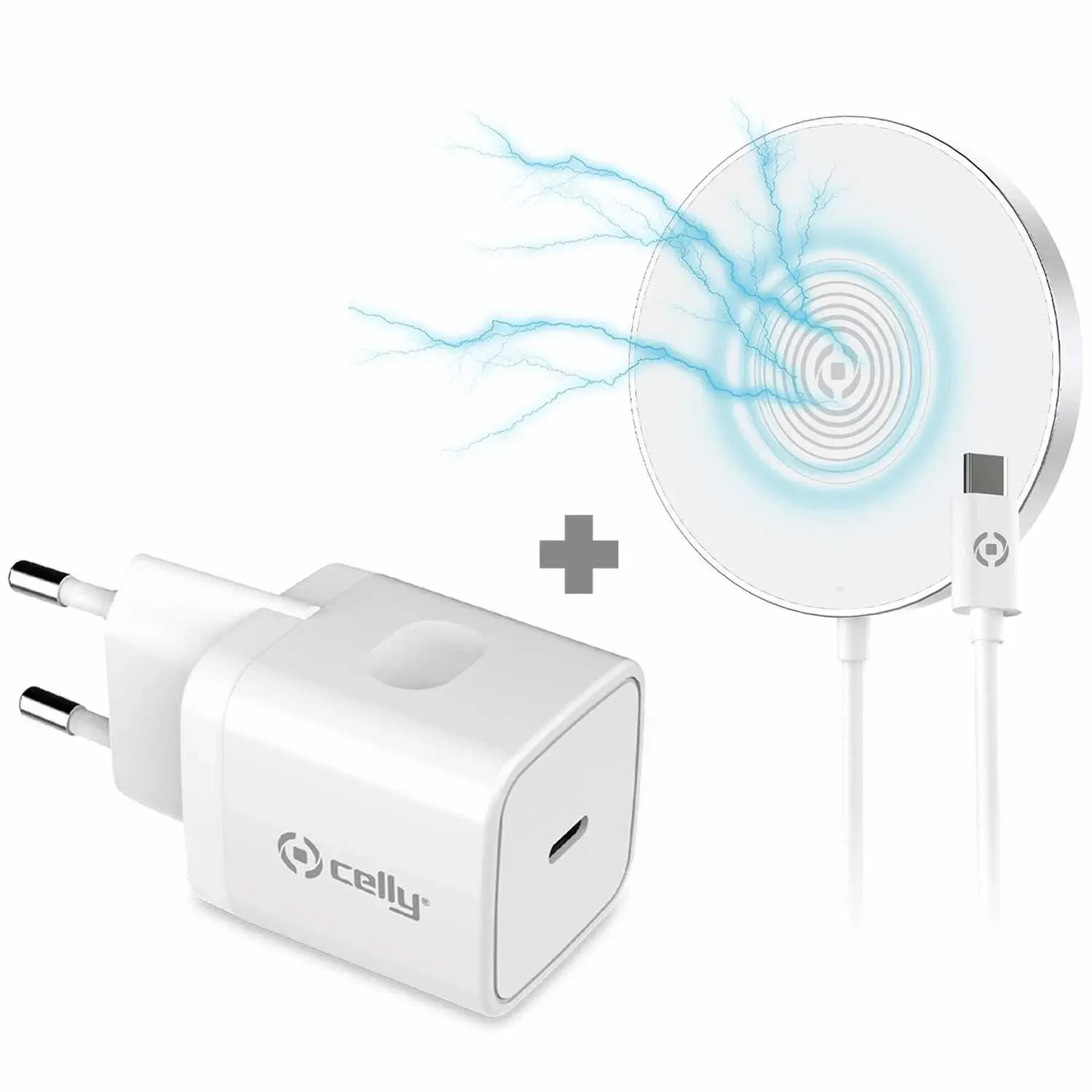 Celly MagChargeKit Magnettrådlader+PD-lader