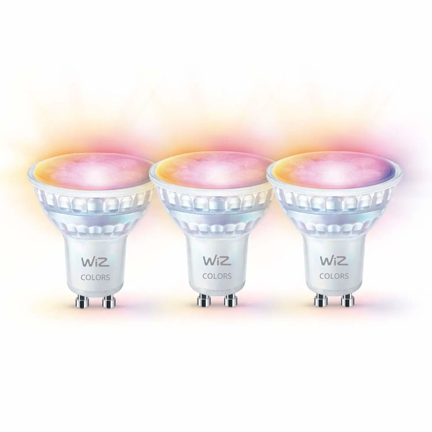 WiZ WiFi Smart LED GU10 50W 345lm Farge + Varm-kald hvit 3-pakning