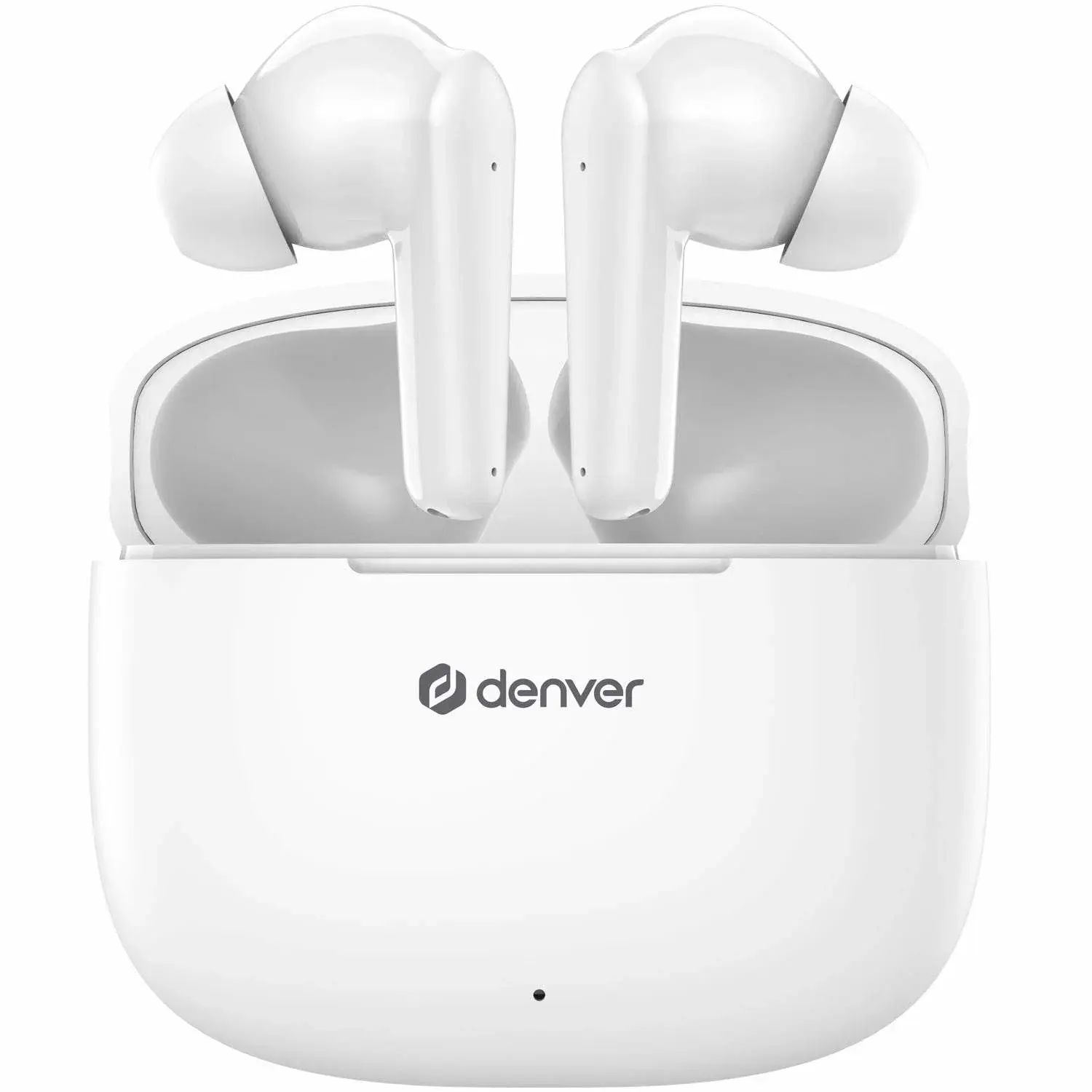 Denver TWE-48W Ekte trådløse Bluetooth-hodetelefoner med ladeveske