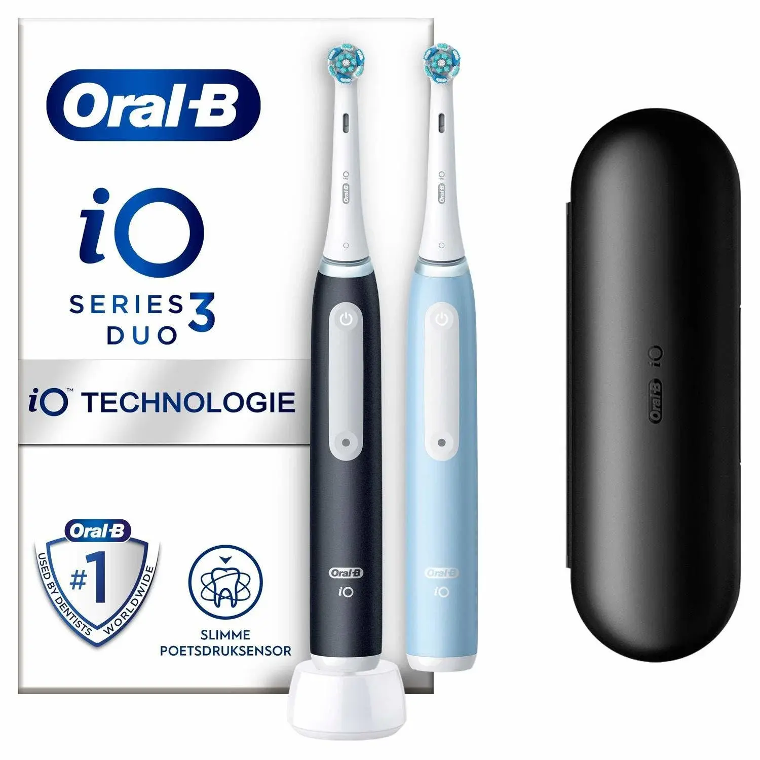 Oral B Elektrisk tannbørste iO3 Duo Matt Black / Ice Blue
