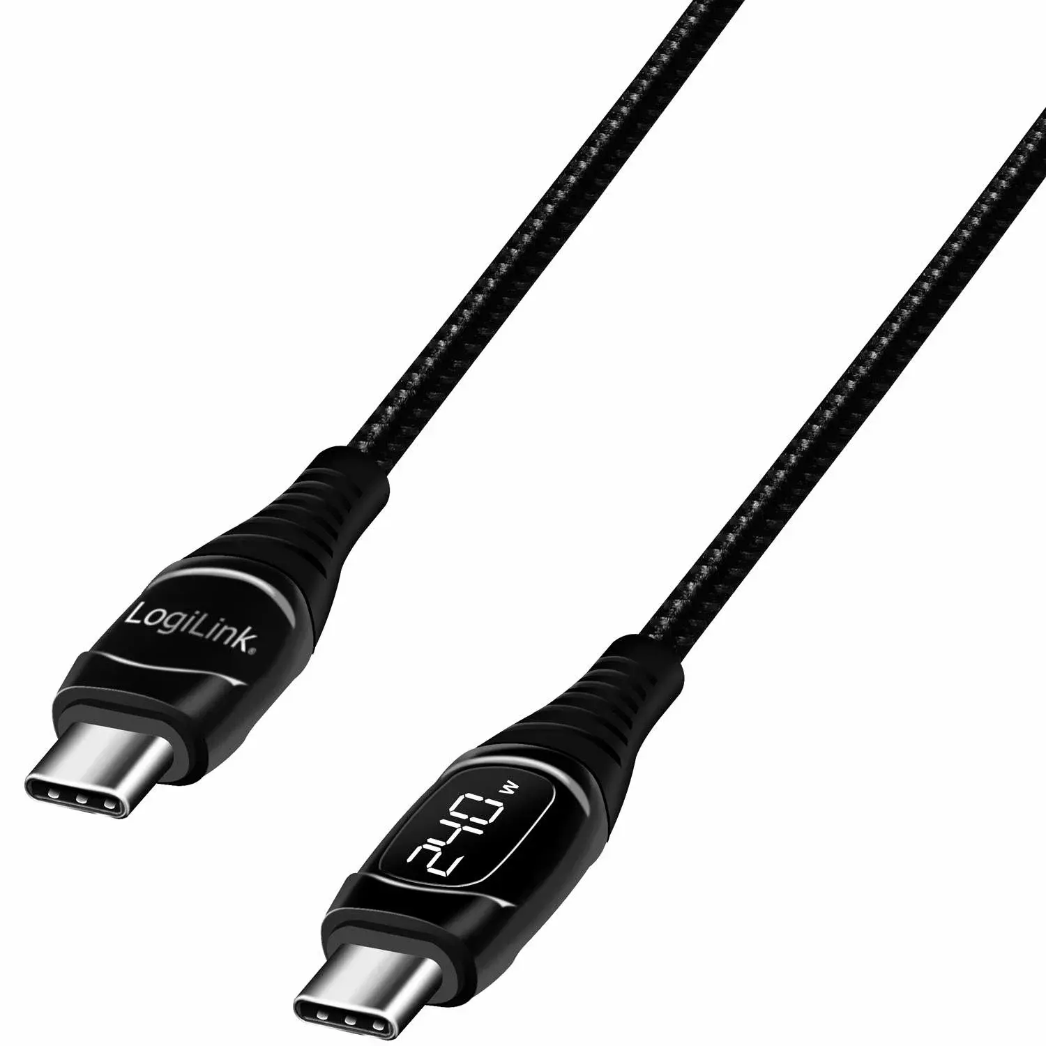 LogiLink USB-C - USB-C-kabel med skjerm USB 2.0 PD 3.1 240W 1 m Svart