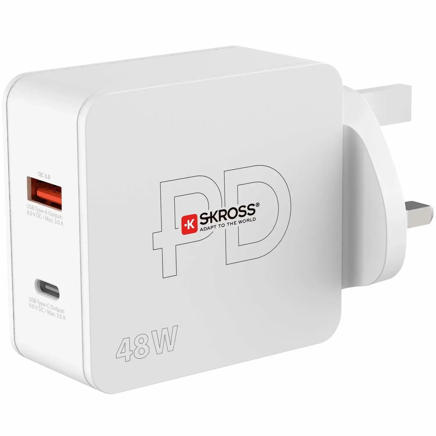 SKROSS Multipower 2 Pro+ UK 1xUSB-C PD 1xUSB-A 48W
