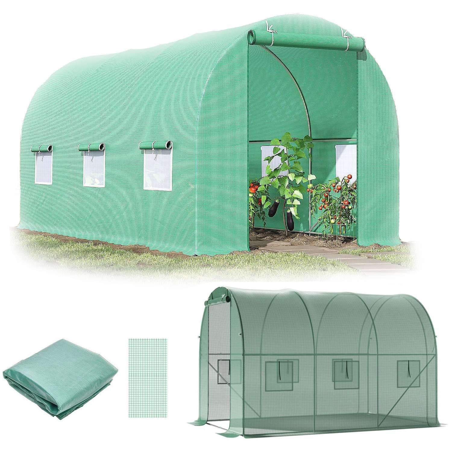 Modernhome Flersesong drivhustunnel 2x3x2m grønn folie