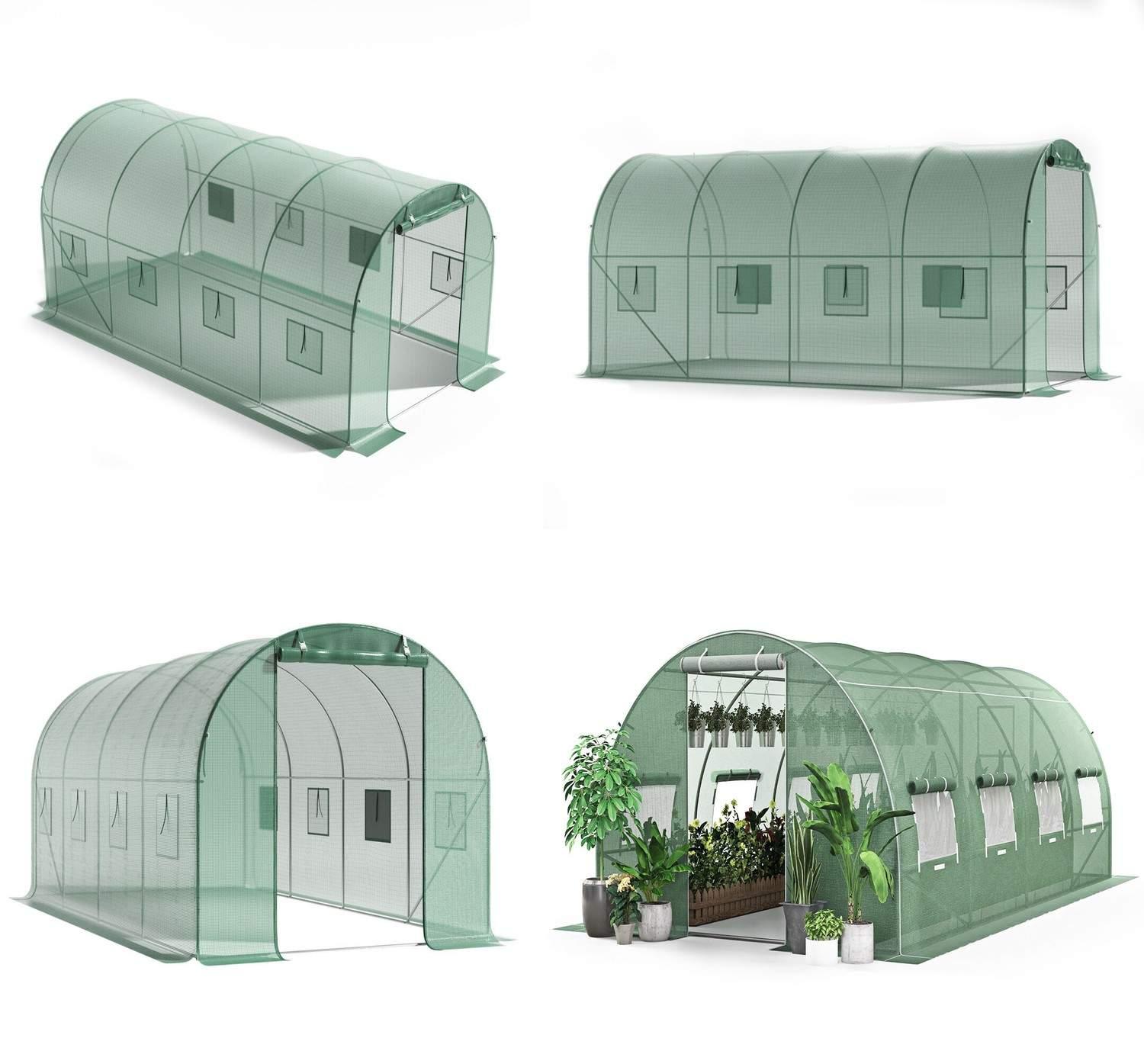 Modernhome Flersesong drivhustunnel 4,5x2x2m grønn folie