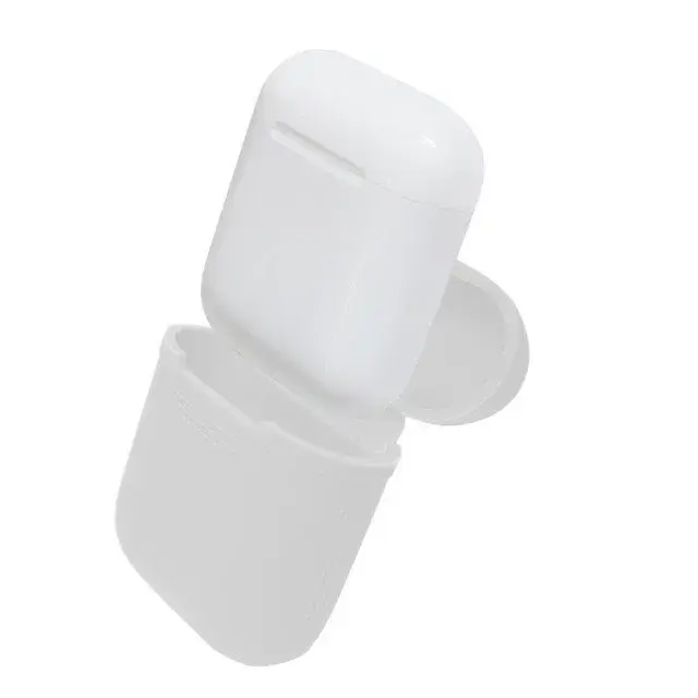 eStore Airpods oppbevaringsveske i silikon - Hvit