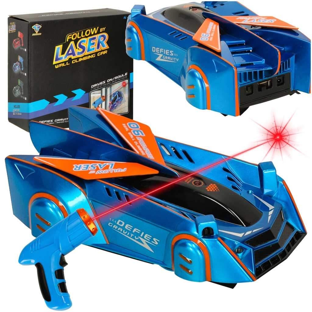 IKA RC bil laserstyrt autokjøring på veggen på laserblått