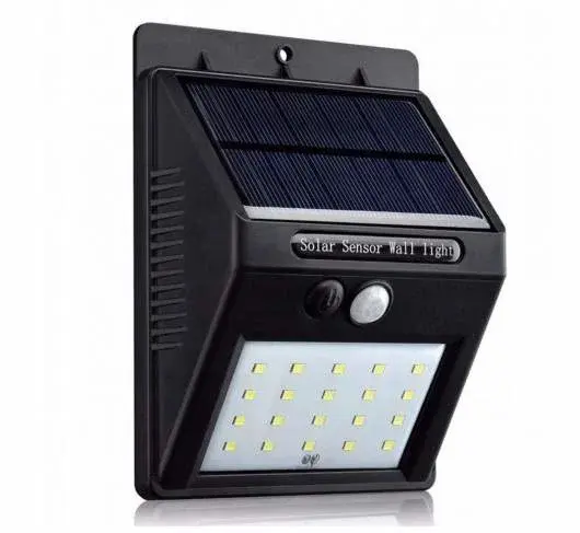 IKA Solcellelampe med bevegelsessensor halogen 20LED