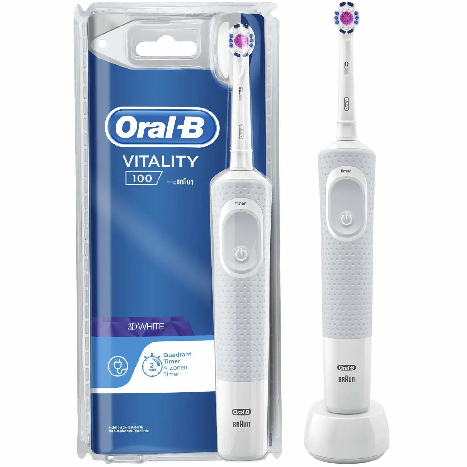 Oral B Elektrisk tannbørste Vitality 100 3D Hvit