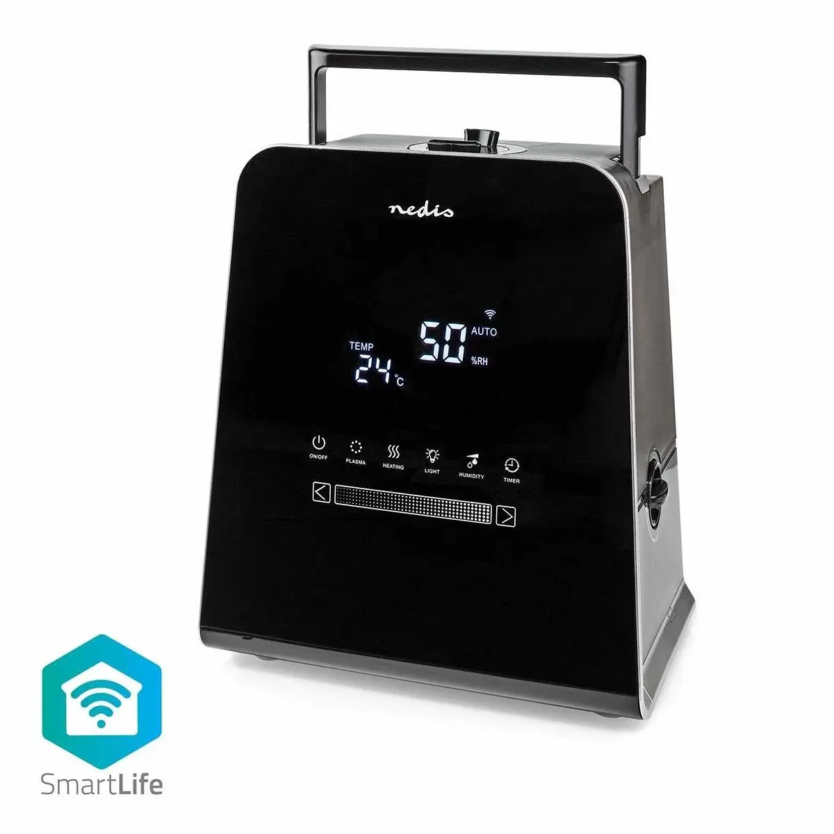 Pricenet SmartLife-Luftfukter | 110 W | With Cool and Warm Mist | 5.5 l | Hygrometer | Timer | Fjernkontroll | Natt modus | Sort