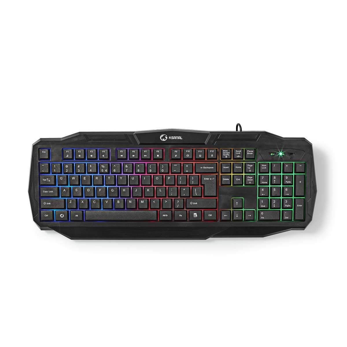 Nedis Wired Gaming Keyboard | USB 2.0 | Membrantaster | LED | US International | USA Layout | USB-Strøm | Strømkabel lengde: 1.50 m |