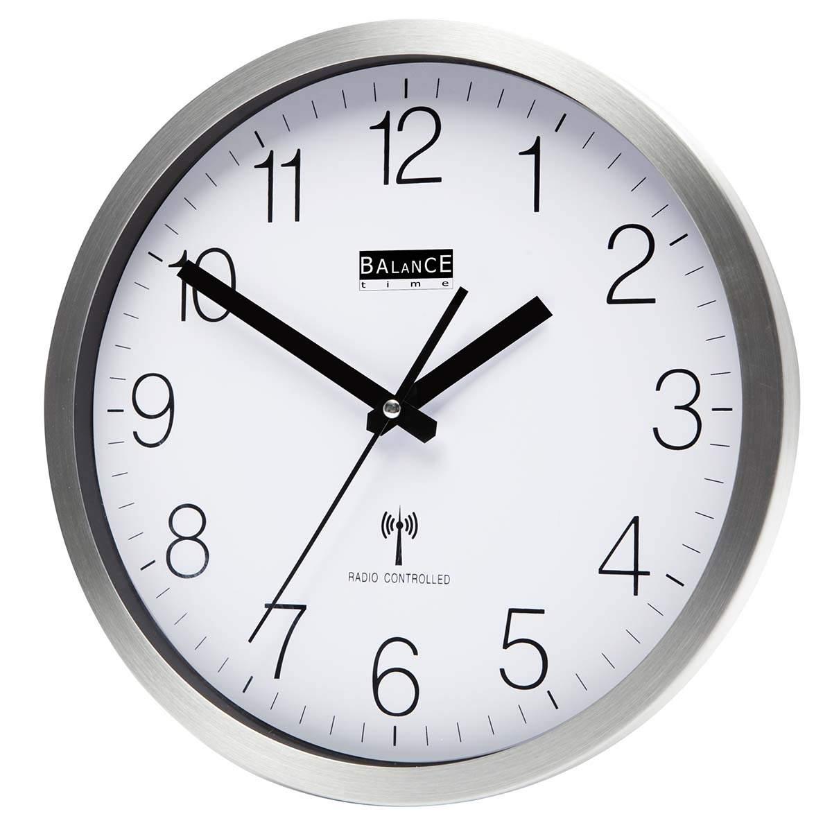 Nedis Radiostyrt Veggur 30 cm Analog Sølv/Hvit