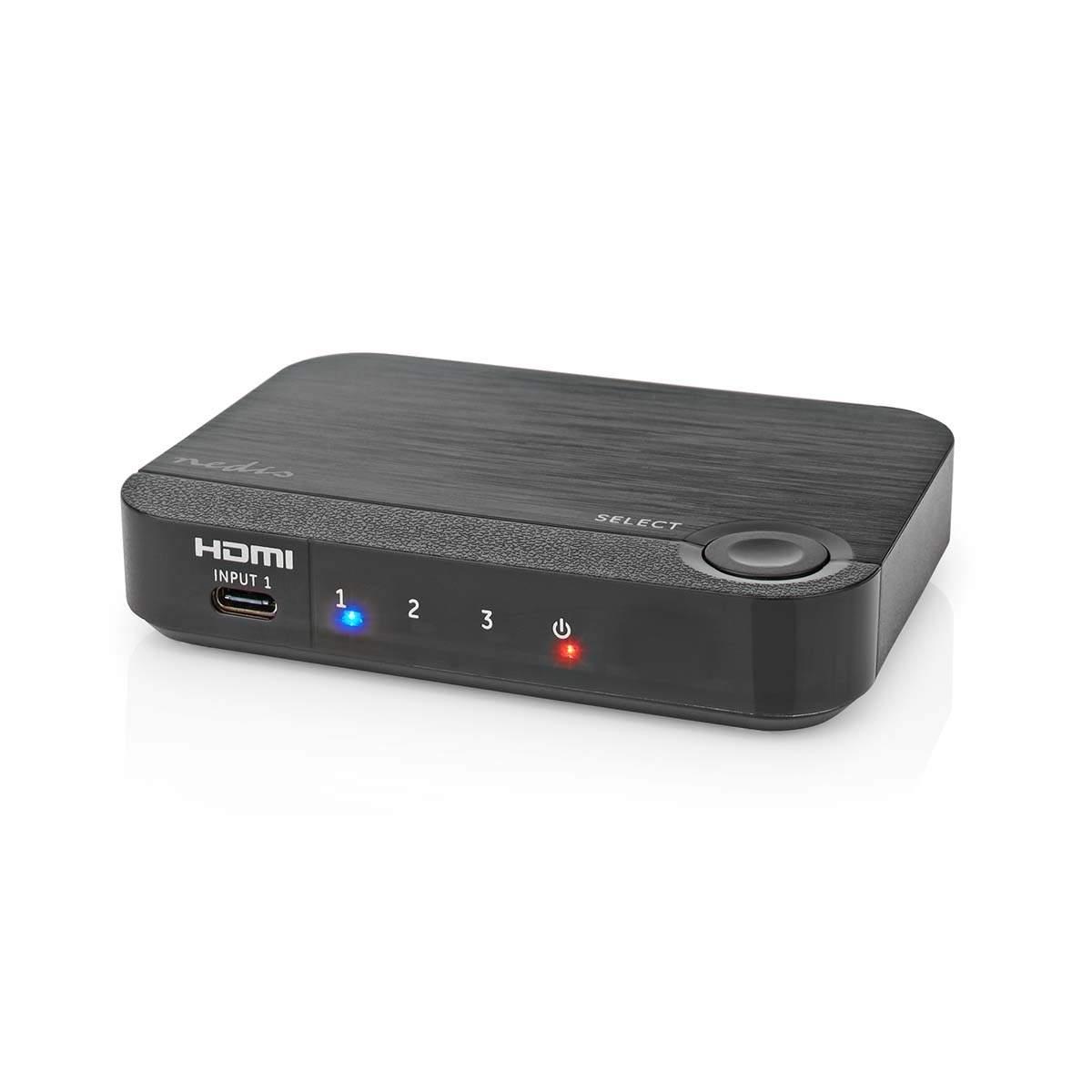 Nedis HDMI ™ Converter | 1x USB-C™ / 2x HDMI™ Inngang | 1x HDMI ™ -utgang | 1-veis | 4K@60Hz | 18 Gbps | ABS | Antrasitt