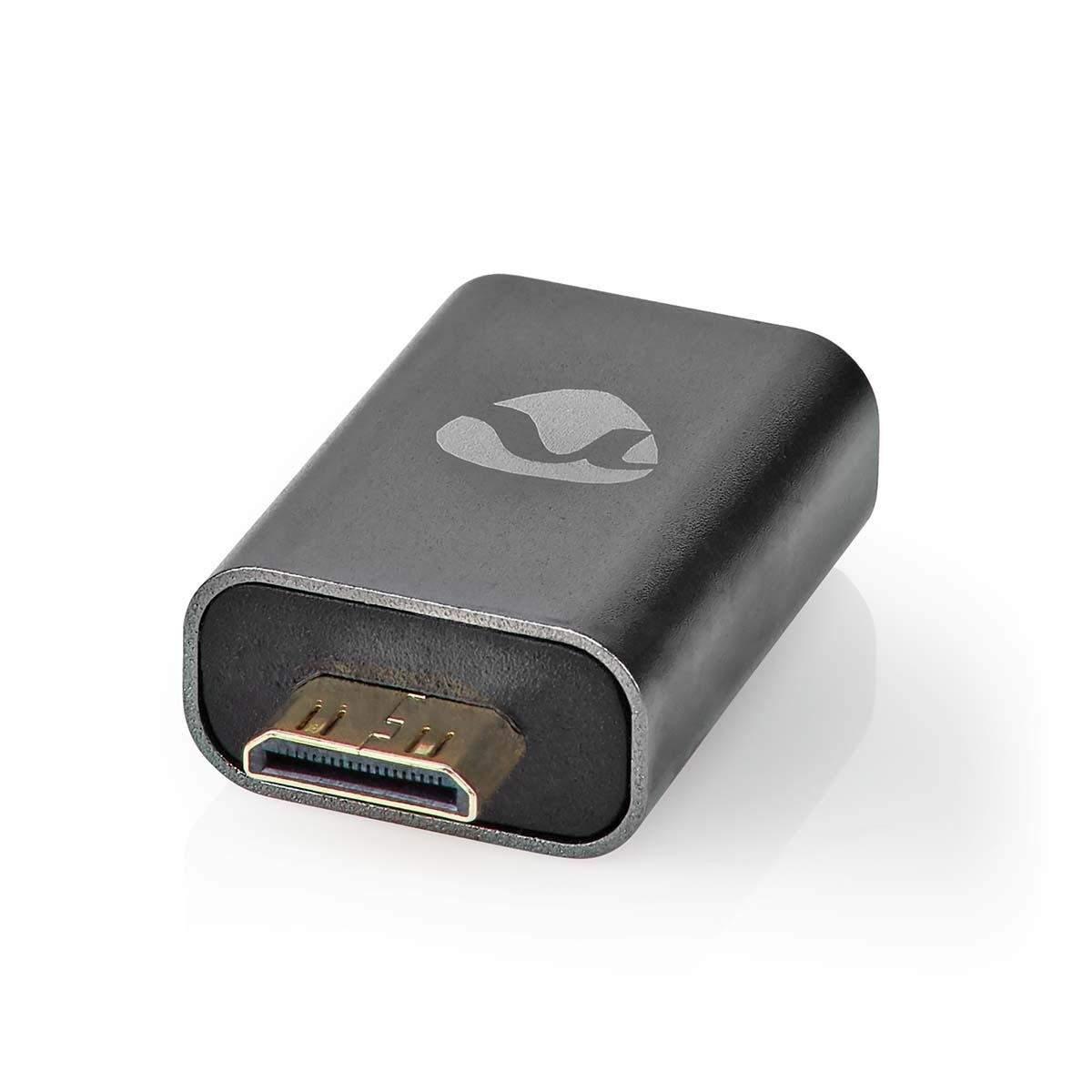 Nedis HDMI™ Adapter | HDMI ™ minikontakt / HDMI™ Han | HDMI™ Hun / HDMI™ Output | Gull belagt | Rett | Aluminium | Gun Metal Grå | 1 s