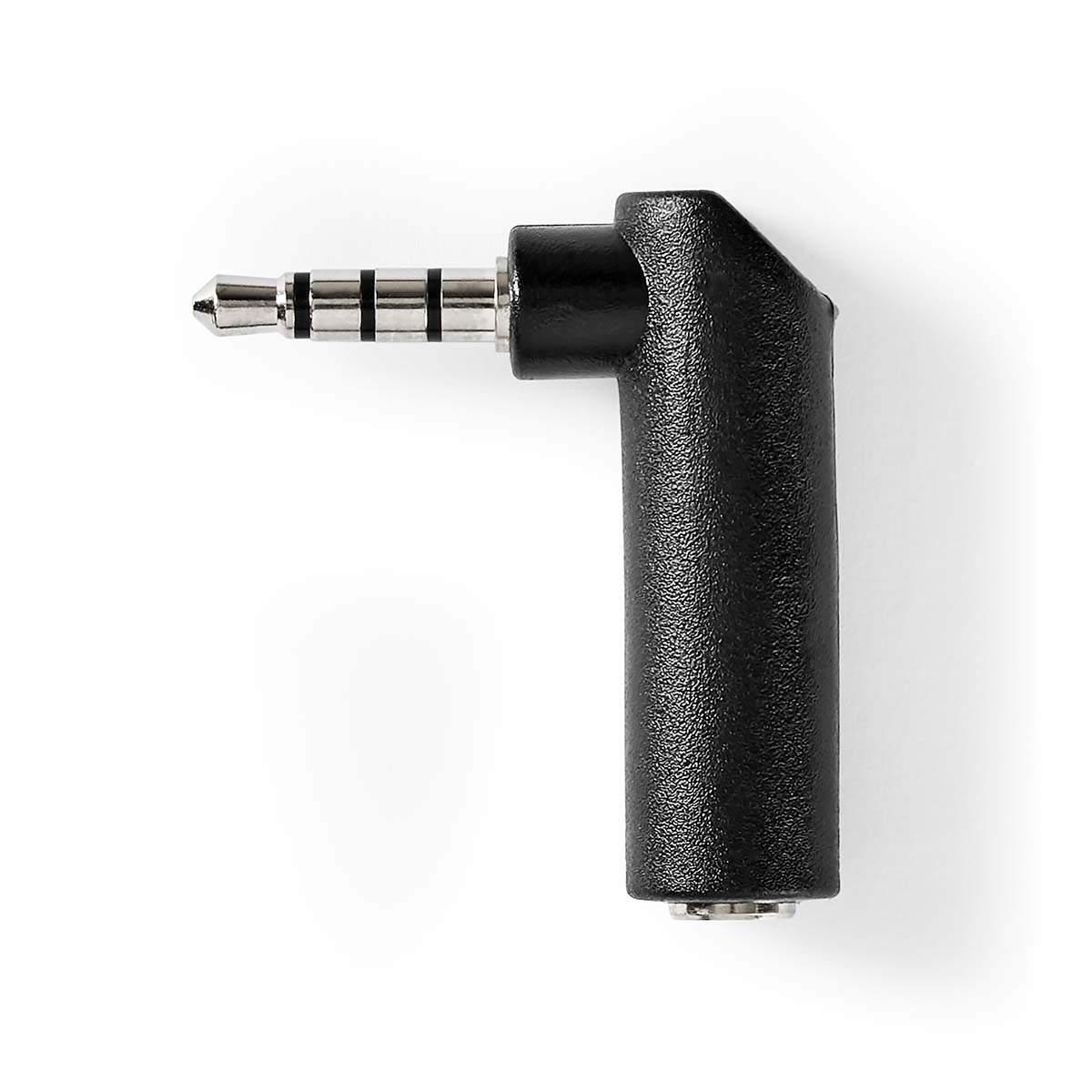 Nedis Stereo Audio Adapter | 3.5 mm Han | 3.5 mm Hun | Nikkel belagt | Vinklet 90° | Metall | Sort | 1 stk. | Boks