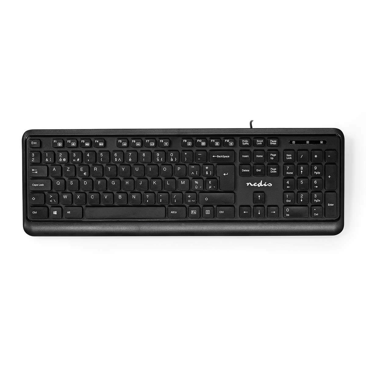 Nedis Wired Keyboard | USB-A | Multimedia | AZERTY | BE Layout | Antall VHF kanaler