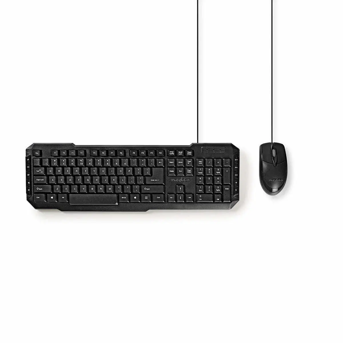 Nedis Mus og tastatur sett | Wired | Mus og tastatur tilkobling: USB | 800 dpi | US International | USA Layout