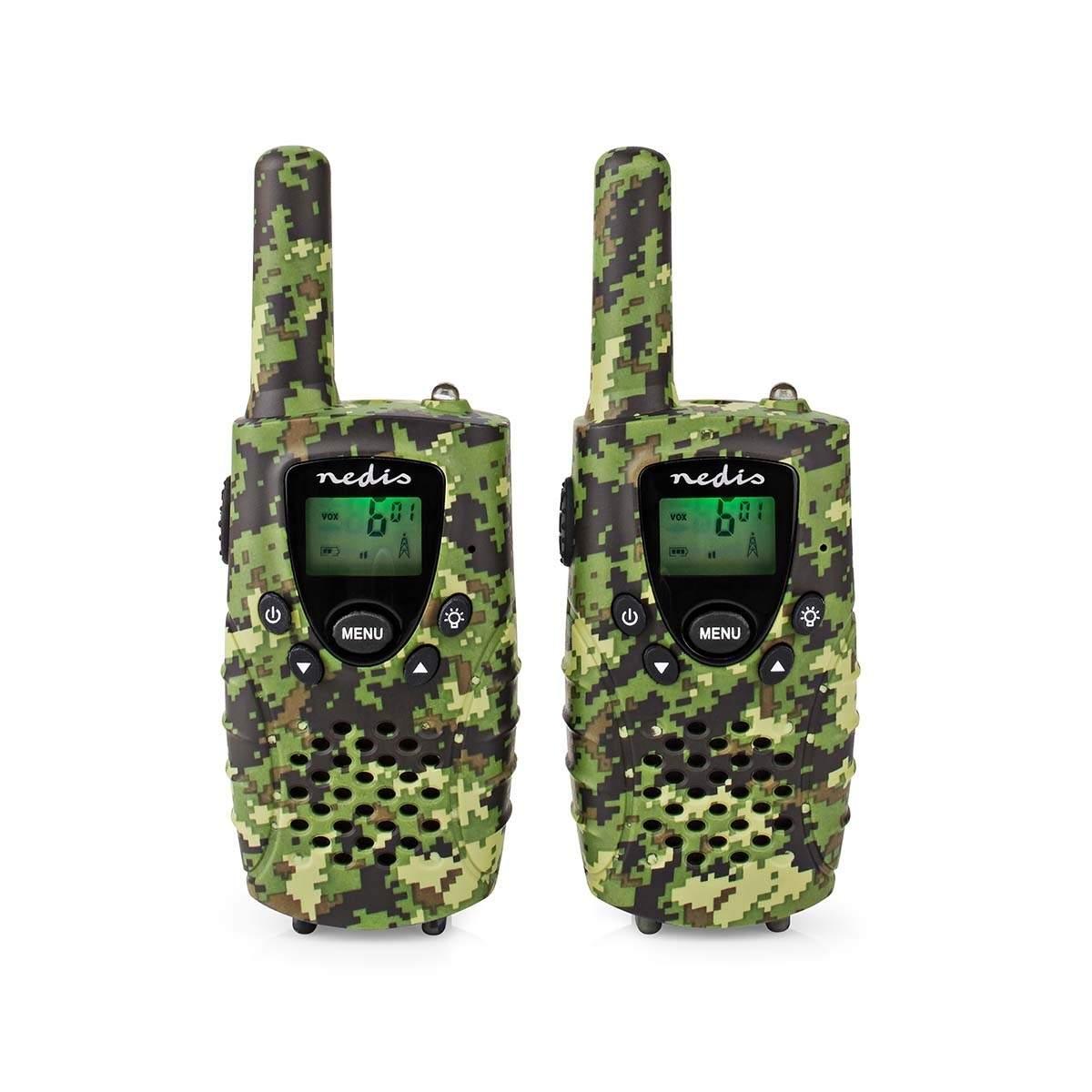 Nedis Walkie-Talkie Set | 2 håndsett | Opp til 8 km | Frekvens kanal: 8 | PTT / VOX | Opp til 2.5 timer | Hodetelefonutgang | 2 Hodese
