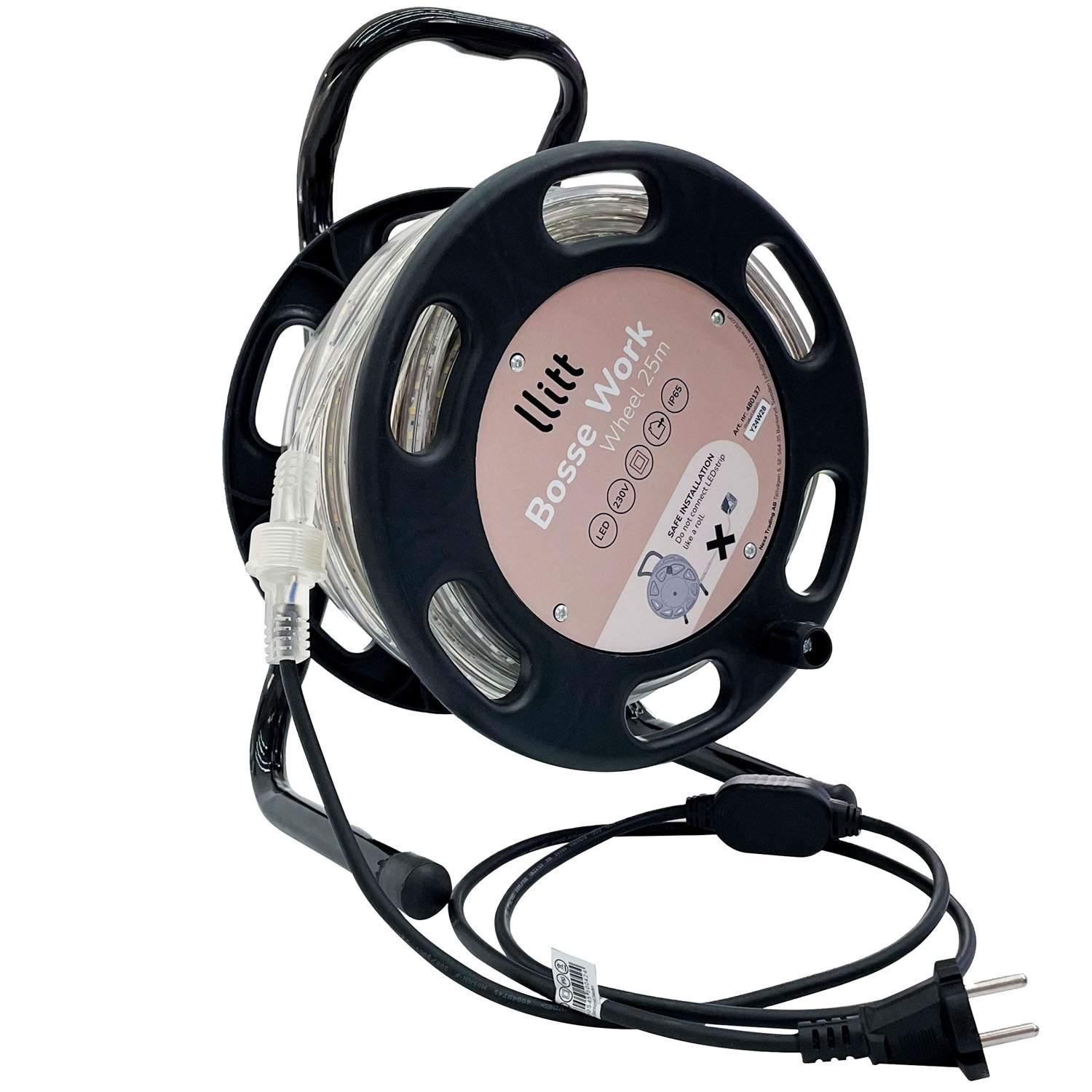 Llitt Bosse Arbeidshjul Ledstrip arbeidsbelysning 25m IP65 4000K 200W 20000lm