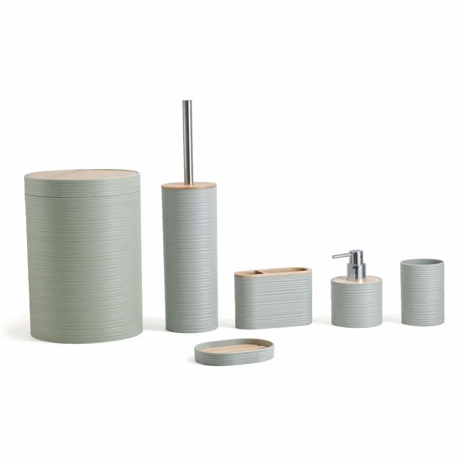 Cenocco Cooking Herzberg HG-04449: 6 deler bambus baderomssett - Sage Green