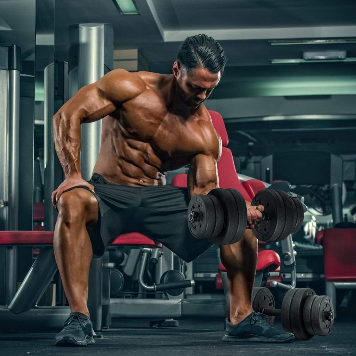 CWY Dumbbell sett 2 i 1 vektstang sett med 2 vektskiver manualskiver styrketrening med 16 vektskiver